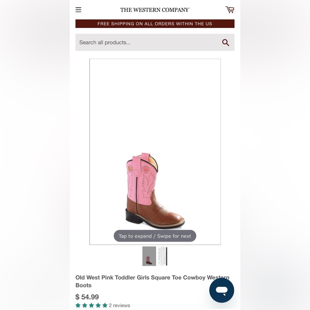 Old West Toddler Cowgirl Boot - Picture 2 of 2
